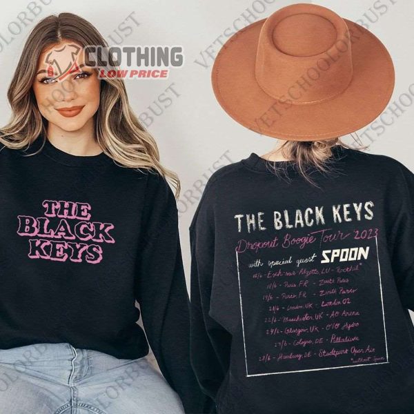 The Black Keys Dropout Boogie Tour 2023 Merch The Black Keys Tour Dates Concerts 2023 Shirt The Black Keys With Special Guest Spoon T-Shirt