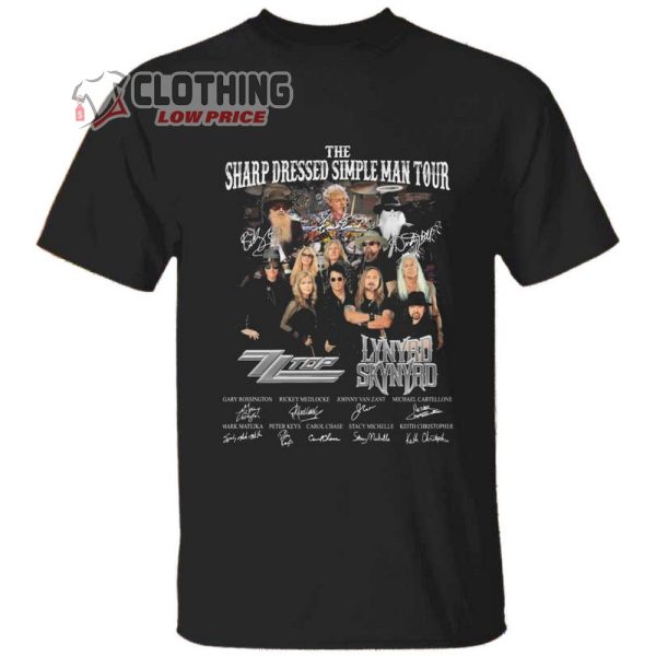 The Sharp Dressed Simple Man Tour 2023 Merch ZZ Top Lynyrd Skynyrd Signatures 2023 Shirt The Sharp Dressed Simple Man Tour T-Shirt