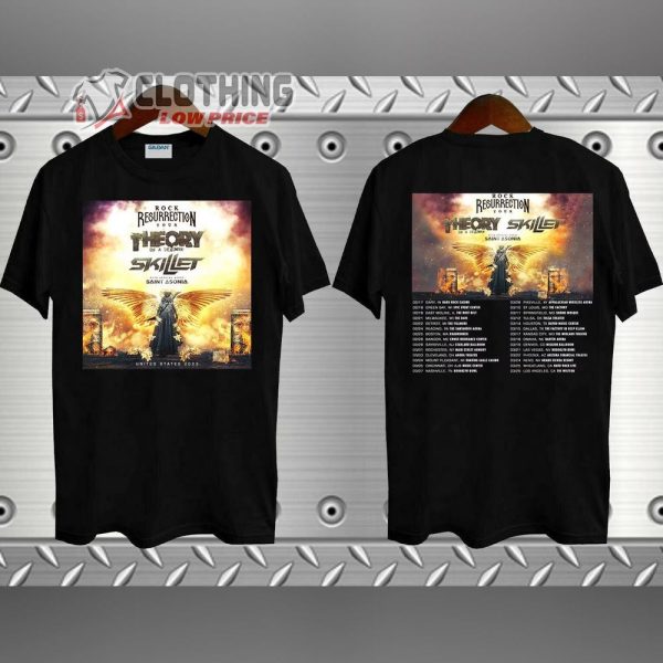 Theory Of A Deadman and Skillet Announce Rock Resurrection Tour 2023 Merch Theory Of A Deadman and Skillet World Tour 2023 T-Shirt