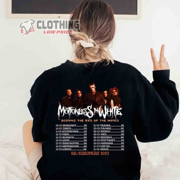 2023 Motionless In White Scroing The End Of The World Tour 2023 Merch