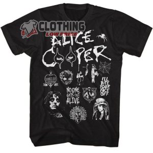 Alice Cooper Collage Rock Music Shirt, Alice Cooper Alice Cooper Hit Songs Albums Tee, Rob Zombie Alice Cooper Concert 2023 Merch