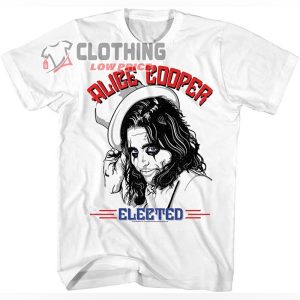 Alice Cooper Elected Most Famous Songs Tee Shirt, Alice Cooper Trashes The World Sweater, Alice Cooper Tour 2023 Dates Merch