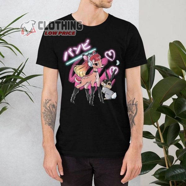 Ariana Grande And Bambi Unisex Short Sleeve Cotton Jersey Graphic T-Shirt, Ariana Grande 7 Rings Merch