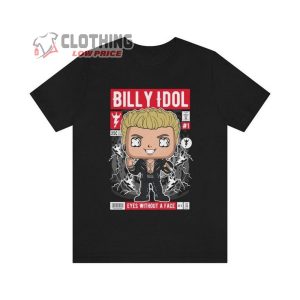 Billy Idol Cartoon Comicbook Pop T Shirt Billy Idol World Tour Shirt1