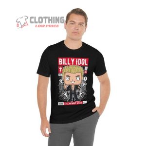 Billy Idol Cartoon Comicbook Pop T Shirt Billy Idol World Tour Shirt3