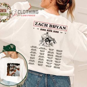 Burn Burn Burn Tour 2023 American Heartbreak Album Cover Merch Zach Bryan Tour 2023 With Dates T Shirt 2