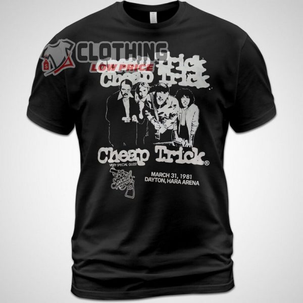 Cheap Trick Live In Concert 80s Tour T-Shirt, Cheap Trick Rock And Roll Hall Of Fame Merch, Cheap Trick Rod Stewart Tour Tees