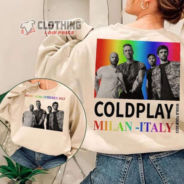 Coldplay Music Of The Spheres Tour 2023 Double Sided, Coldplay Tour 2023 Europe Shirt, Coldplay Tour 2023 Uk Tickets Merch, Coldplay 2023 Tour Gift