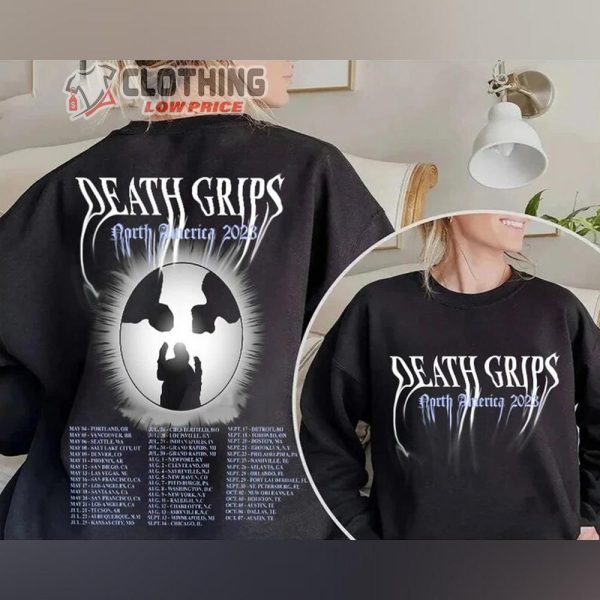 Death Grips Band North America Tour 2023 With Dates Sweatshirt, Death Grips World Tour 2023 Setlist T-Shirt