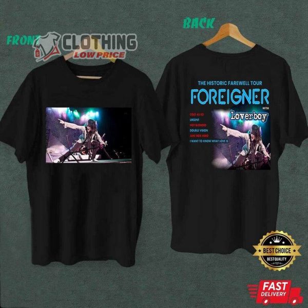 Foreigner The Historic Farewell Tour 2023 Merch, Foreigner Tour 2023 With Loverboy T-Shirt