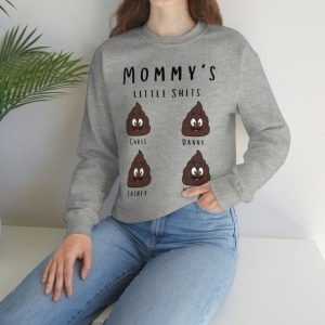 Funny Mom Sweat Shirt Mother’s Day, Family Funny Gift Little Shits Kids Design For Mommy 2023 Gift, Mother’s Day Uk 2023 Merch Shits