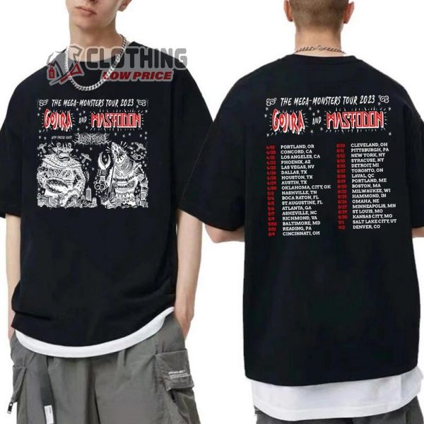 Gojira Band 2023 Tour Dates Shirt, The Mega Monsters Tour 2023 Shirt, Gojira Shirt, Gojira Concert 2023 Shirt