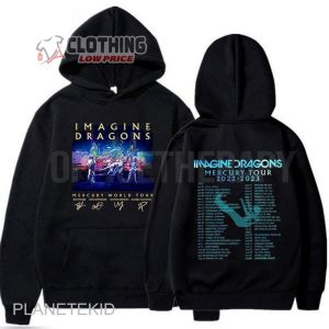 Imagine Dragons Mercury Tour Dates 2023 Unisex T-Shirt, Imagine Dragons World Tour 2023 Shirt, Imagine Dragons Rock Music Band Tee