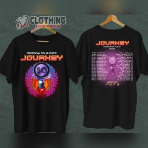 Journey Freedom Tour Dates 2023 T-Shirt, Journey 50Th Anniversary, Journey Tour 2023, Journey Concert Shirt, Journey Fan Gift, Rock Tour Sweatshirt
