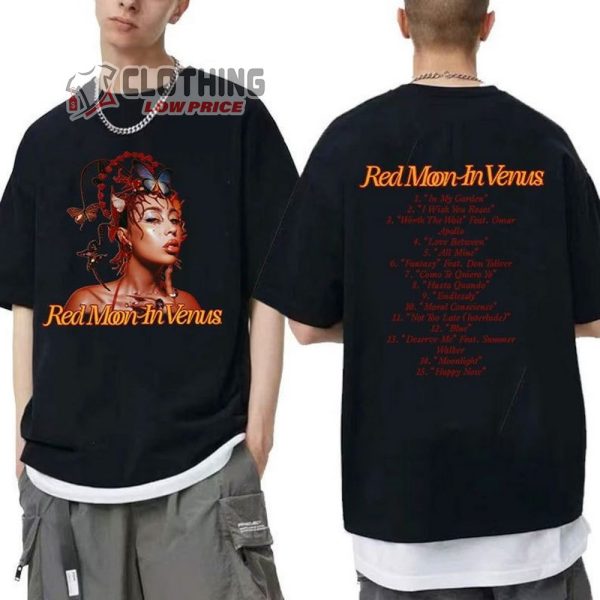 Kali Uchis Red Moon In Venus Tour 2023 Unisex Shirt, Album Kali Unchis World Tour Shirt, Kali Uchis Tour Shirt