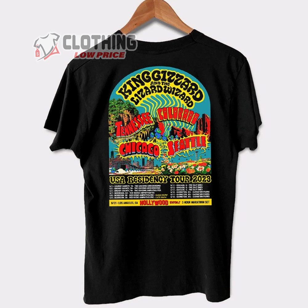 King Gizzard & The Lizard Wizard Usa Residency Tour 2023 Merch King Gizzard  & The Lizard Wizard 2023 Music Festival Shirt Rock Tour 2023 T-Shirt -  ClothingLowPrice