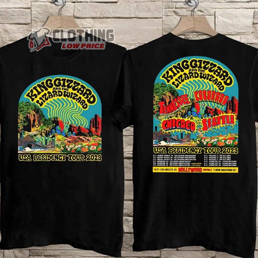 King Gizzard & The Lizard Wizard Usa Residency Tour 2023 Merch King Gizzard  & The Lizard Wizard 2023 Music Festival Shirt Rock Tour 2023 T-Shirt -  ClothingLowPrice