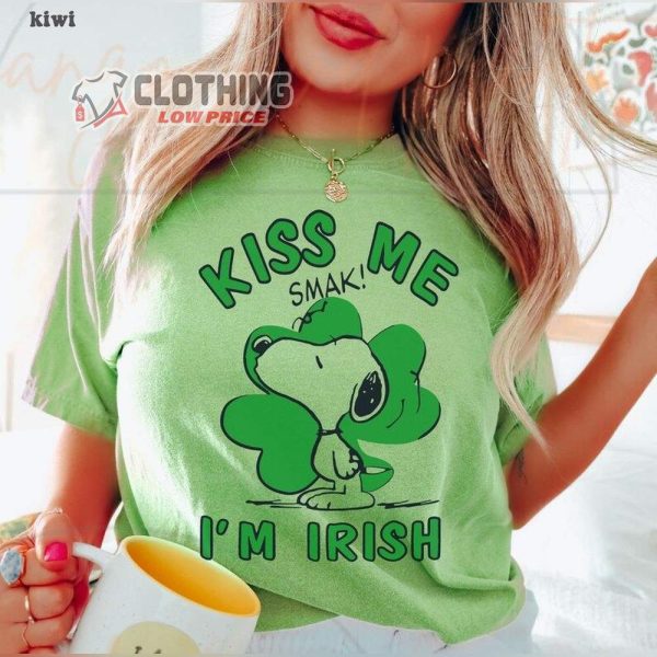 Kiss Me I’M Irish T-Shirt Snoopy St Patty’S Day Shirt Charlie Brown Shirt Snoopy Feeling Luck – St. Patrick’S Day Tshirt