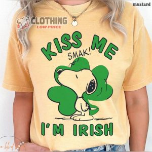 Kiss Me IM Irish T Shirt Snoopy St PattyS Day Shirt Charlie Brown Shirt Snoopy Feeling Luck St PatrickS Day Tshirt 4