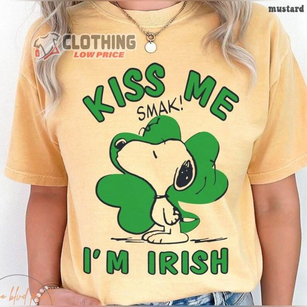 Kiss Me I’M Irish T-Shirt Snoopy St Patty’S Day Shirt Charlie Brown Shirt Snoopy Feeling Luck – St. Patrick’S Day Tshirt
