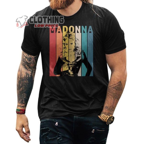 Madonna Retro Vintage Merch Madonna Four Decades Shirt The Celebration Tour Dates 2023 Shirt Madonna Queen Of Pop Tour 2023 T-Shirt