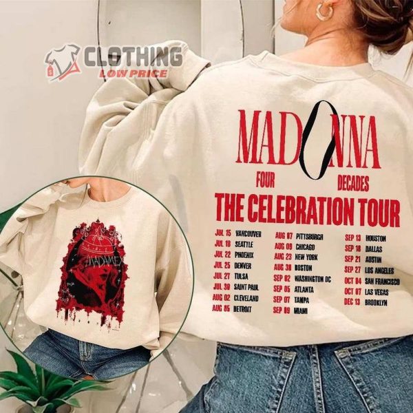 Madonna The Celebration Tour Dates 2023 Merch Madonna World Tour Music 2023 T-Shirt