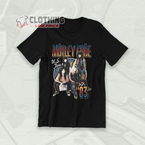 Motley Crue Tour 83 Vintage Style Unisex T-shirt, Motley Crue Heavy Rock Music Band U.s Tour 83 Outfit, Motley Crue Presale Code 2023 T- Shirt