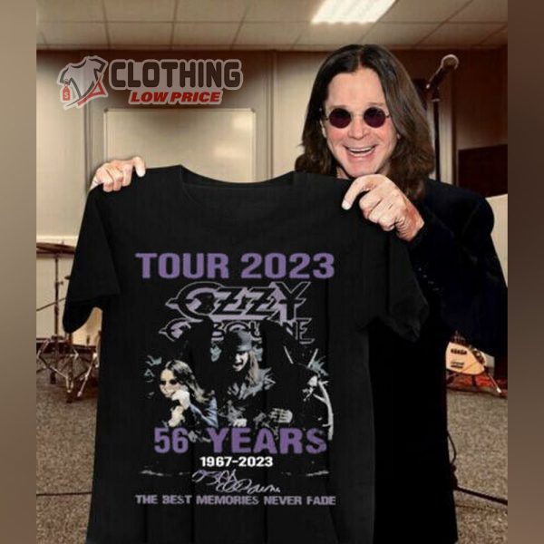 Ozzy Osbourne Tour 2023 Merch Ozzy Osbourne 56 Years 1967-2023 The Best Members Never Fade Shirt Ozzy Osbourne No More Tour 2 T-Shirt