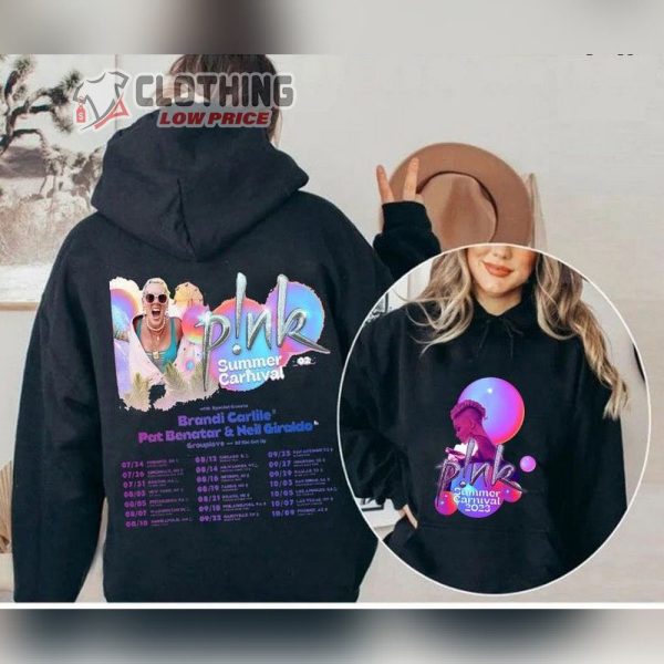 P!Nk Summer Carnival Tour Dates 2023 Doubled Sides Shirts, 2023 Tour P!Nk T-Shirt, Summer Carnival Tour Hoodie, P!Nk T-Shirt, P!Nk Trending Music Shirt