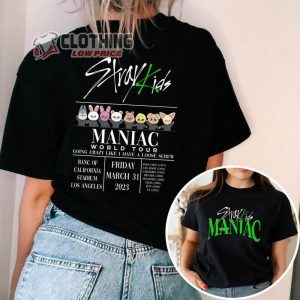 Stray Kids 2023 Maniac Tour Dates T-Shirt, Maniac World Tour 2023 Shirt, Customize Stray Kids Tour Sweatshirt. Stray Kids Zoo Hoodie