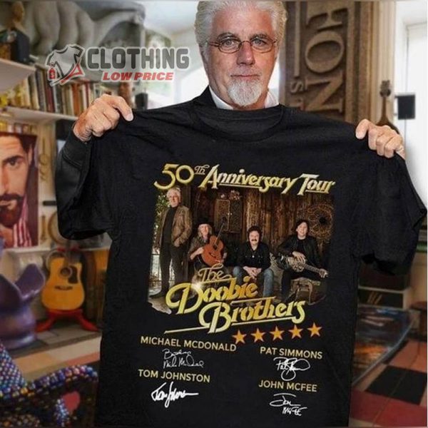 The Doobie Brothers 50th Anniversary Tour Cast Signatures Shirt, Doobie Brothers Songs List Shirt, Doobie Brothers Tour 2023 Shirt