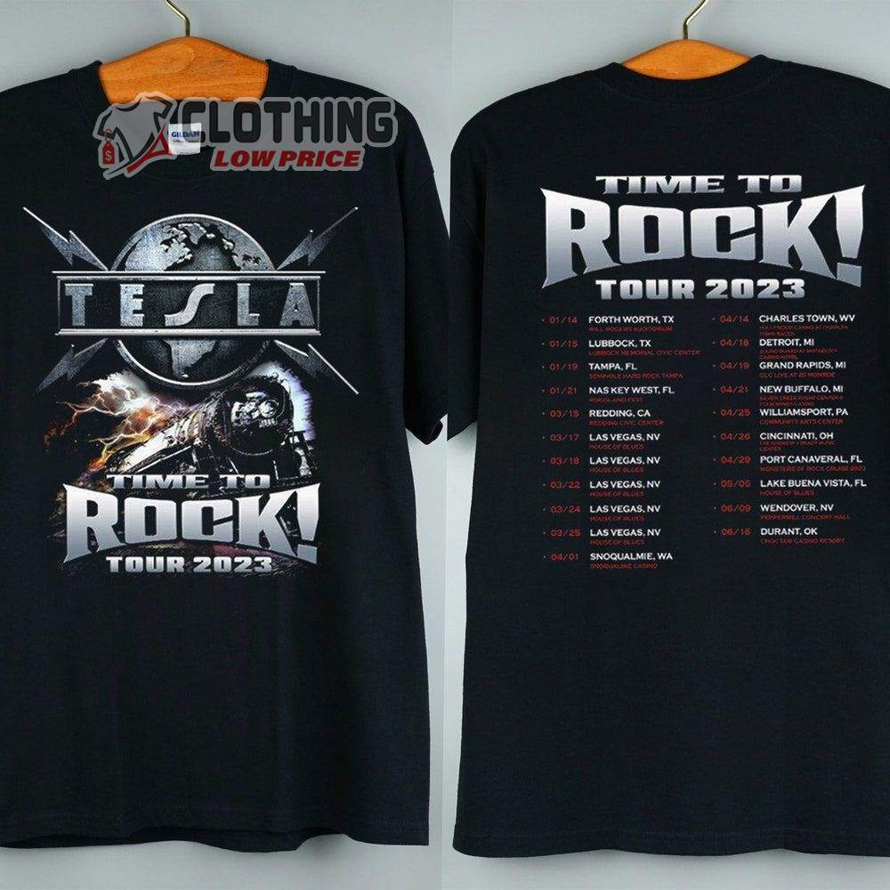 Tesla Time To Rock Tour 2023 Merch Tesla Rock Band 2023 Tour Shirt