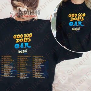 The Goo Goo Dolls OAR Tour Dates 2023 Merch The Goo Goo Dolls OAR The Big Night Out Tour 2023 T Shirt 2