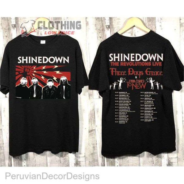 The Revolutions Live Tour 2023 Merch, Shinedown Band Tour 2023 Shirt ...