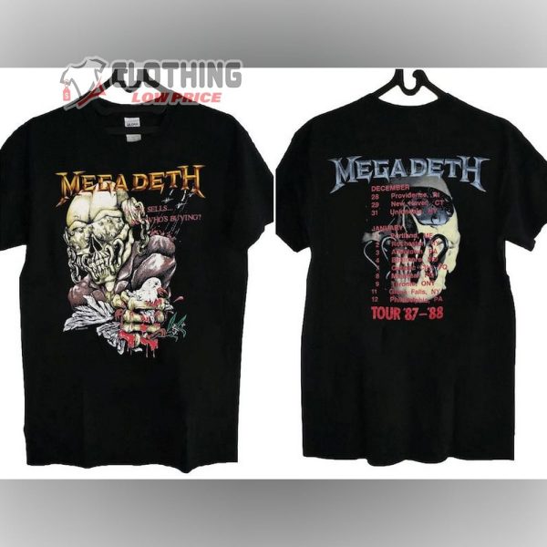 Vintage Megadeth Peace Sells Tour ’87-’88 T-shirt, Megadeth Tour T-shirt, Megadeth Killing Time T- Shirt