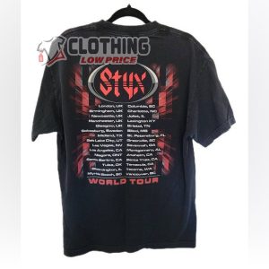 Vintage Styx World Tour Dates Merch, Styx Tour Setlist Sweater Shirt