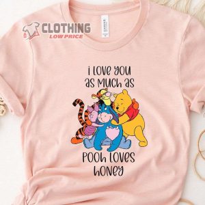 Winnie The Pooh Friends Pooh Loves Honney Merch, Disney Winnie The Pooh T-Shirt