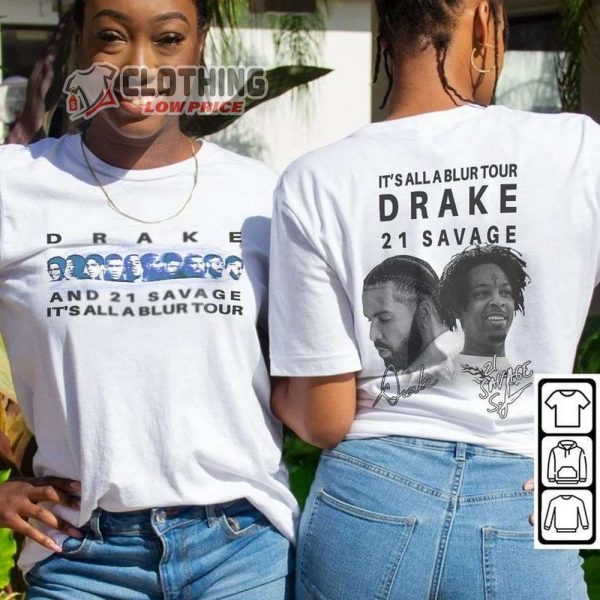 21 Savage Vintage Sweatshirt, Drake It’s All A Blur Tour 2023 Shirt, Drake Rap Tour Vintage 90S Retro Graphic Tee