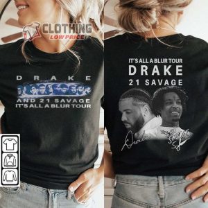 21 Savage Vintage Sweatshirt Drake Its All A Blur Tour 2023 Shirt Drake Rap Tour Vintage 90S Retro Graphic Tee 2