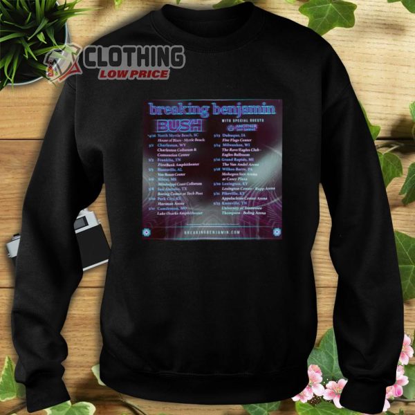 Breaking Benjamin Tour 2023 Poster Shirt, Disturbed Breaking Benjamin Tour 2023 Sweatshirt, Breaking Benjamin New Album 2023 Shirt