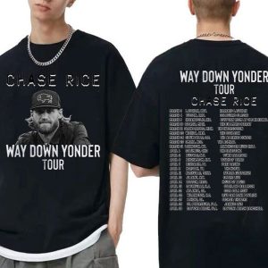 Chase Rice Way Down Yonder Tour 2023 Merch, Way Down Yonder Concert 2023 Shirt Chase Rice World Tour 2023 Setlist T-Shirt