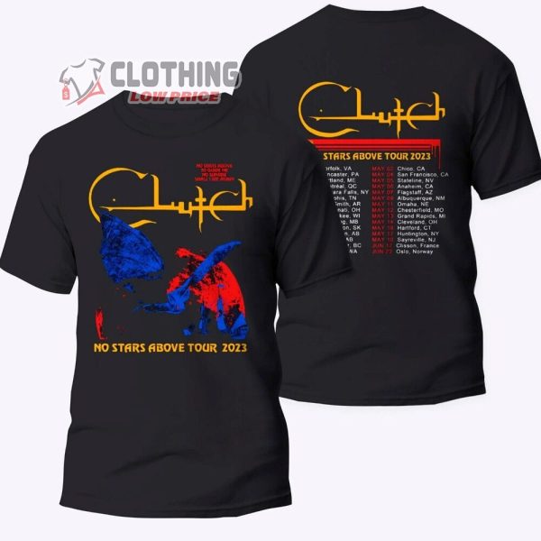 Clutch No Stars Above Tour 2023 Merch, Clutch World Tour 2023 Setlist T-Shirt