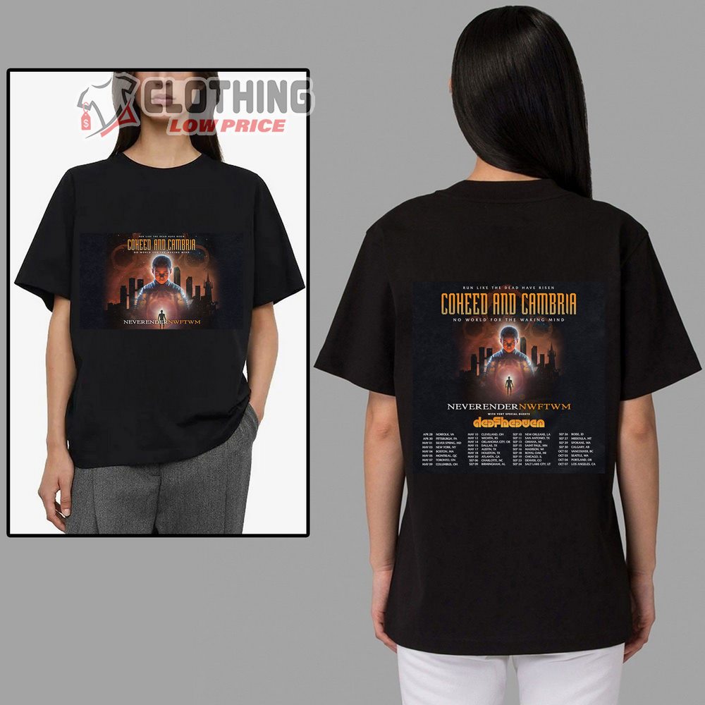 Coheed And Cambria No World For A Waking Mind Merch, Coheed And Cambria 2023 North American Tour with Deafheaven T-Shirt