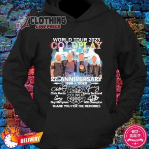 Coldplay Tour 2023 Usa Shirt World Tour 2023 Coldplay 27th Anniversary 1996 2023 Thank You For The Memories Sweatshirt Coldplay 2023 Tour Hoodie 3