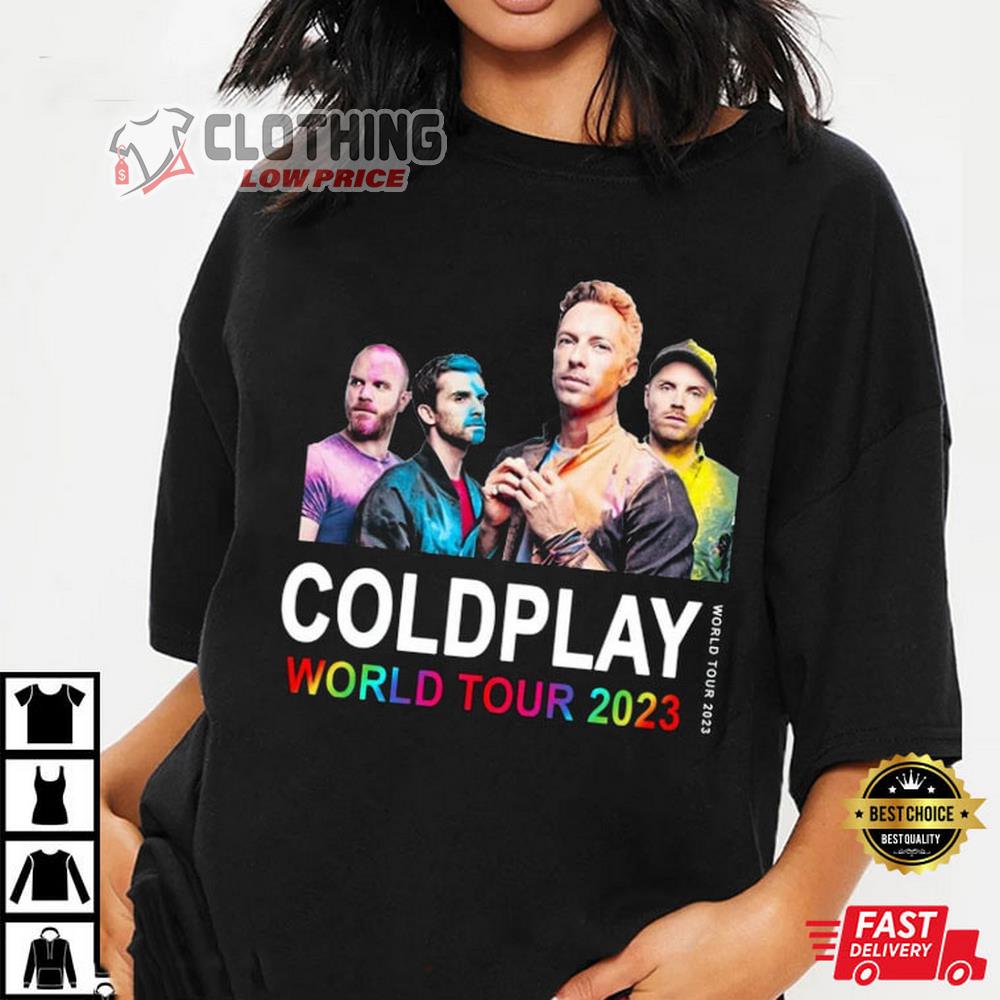 Coldplay World Tour 2023 Shirt, Coldplay Music Of The Spheres Tour Date 2023 World Tour T- Shirt, Coldplay Tour 2023 Los Angeles Shirt