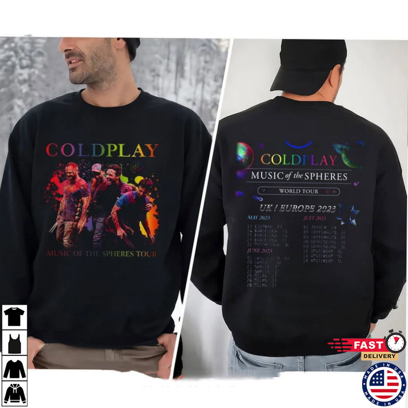 Coldplay World Tour 2023 Shirt, Coldplay Tour 2023 California Sweatshirt, Coldplay San Diego 2023 Hoodie