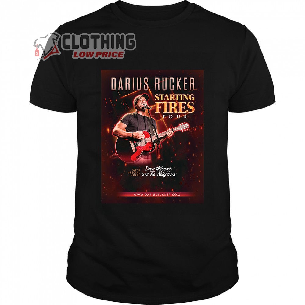 Darius Rucker Starting Fires Tour 2023 Merch, Darius Rucker World Tour 2023 With Special Guest T-Shirt