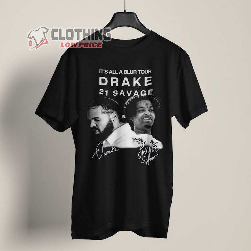 Drake and 21 Savage T-Shirt, It’s All A Blur Tour Merch