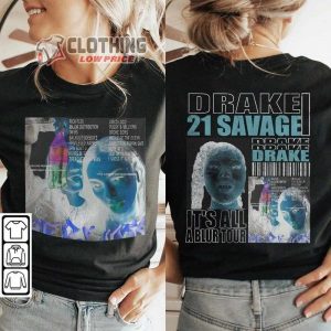 Drake Her Loss Merch 21 Savage Tour 2023 Vintage Sweatshirt Drake Rap Tour Unisex 2 Sided Hoodie1