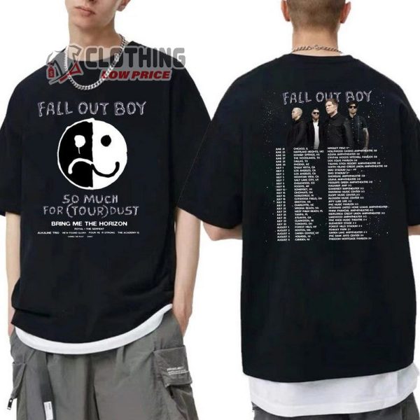 Fall Out Boy 2023 Tour Dates T-Shirt, Fall Out Boy Rock Band Shirt, Fall Out Boy So Much For Tour Dust Shirt, Fall Out Boy 2023 Shirt